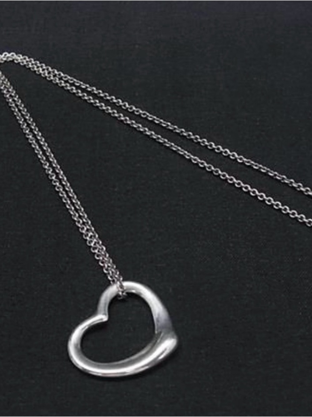 Tiffany & Co. Elsa Peretti medium open heart necklace 16in